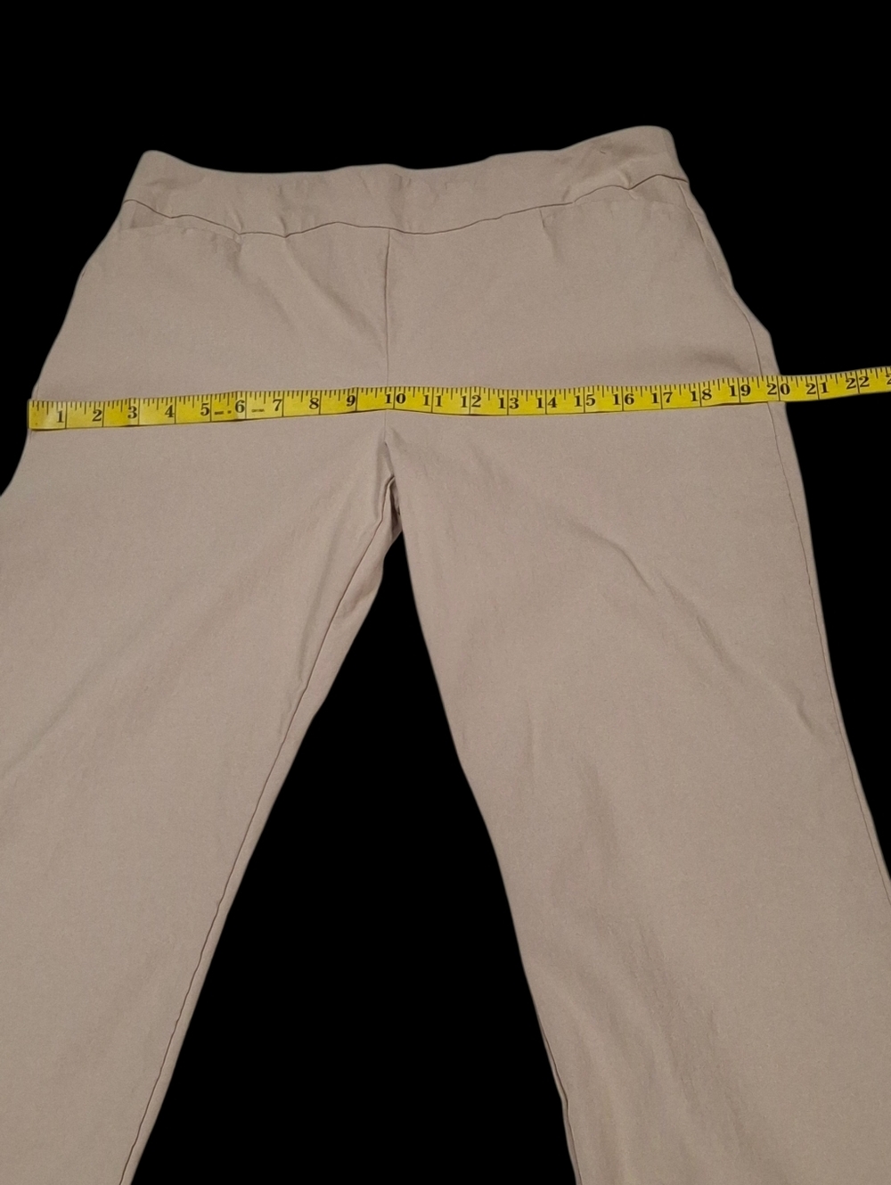 Chico's Pull-On Straight Leg Stretchy Beige Rayon Blend Pants Women Size 2 Large - Picture 10 of 15
